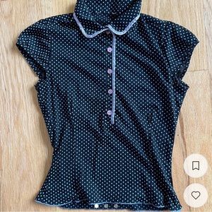 90s fitted polka-dot blouse XS/S